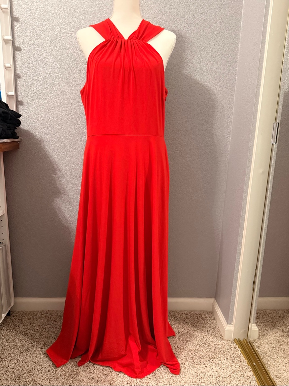 Ann Taylor Red Halter-Neck Dress - Picture 1 of 9